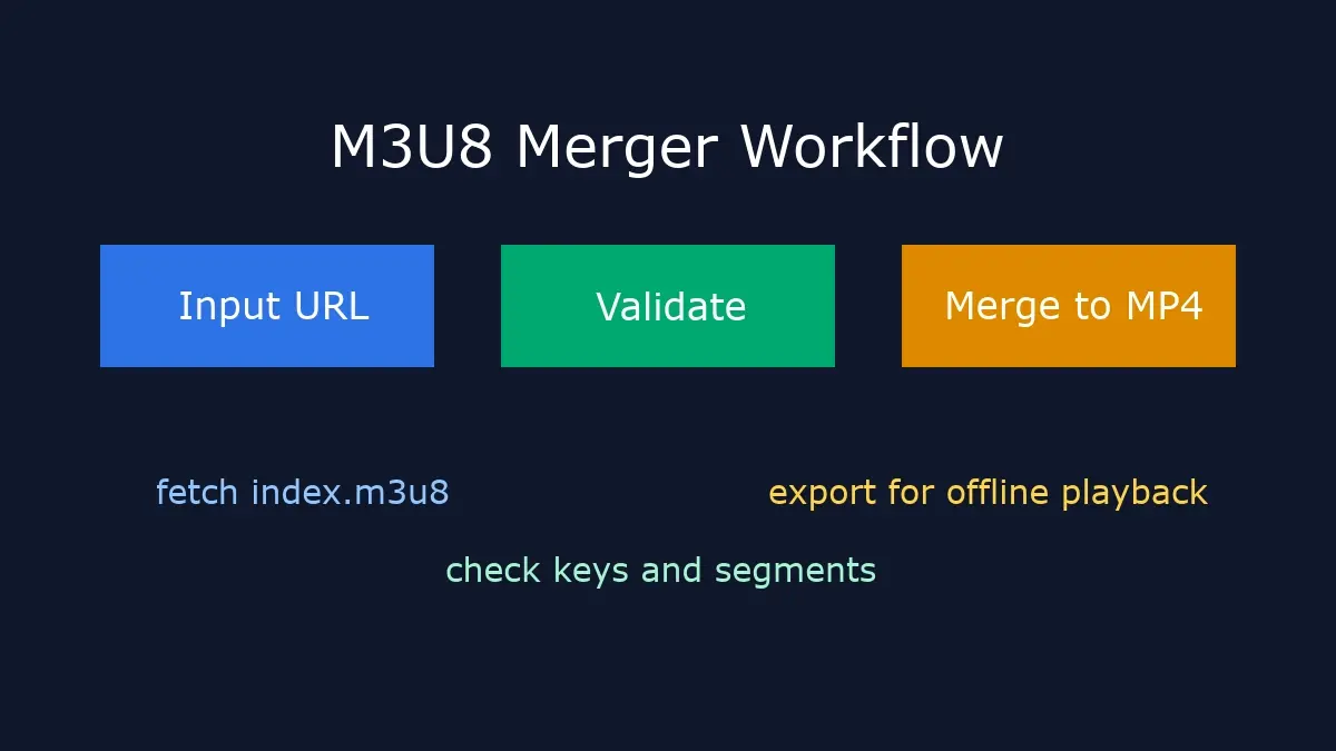 m3u8 merger workflow to merge ts segments into mp4